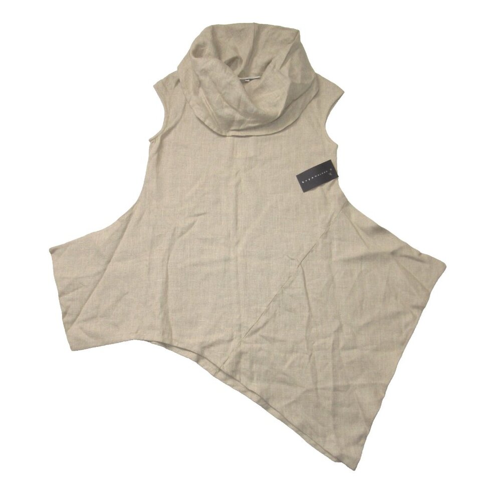 NWT Bryn Walker Noa in Natural Linen Lagenlook Asymmetrical Cowl Tunic Top S